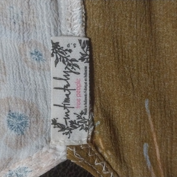 Intimately Free People Mixed Media Floral Boho Slip Dress in Mustard/White Small - Picture 7 of 9